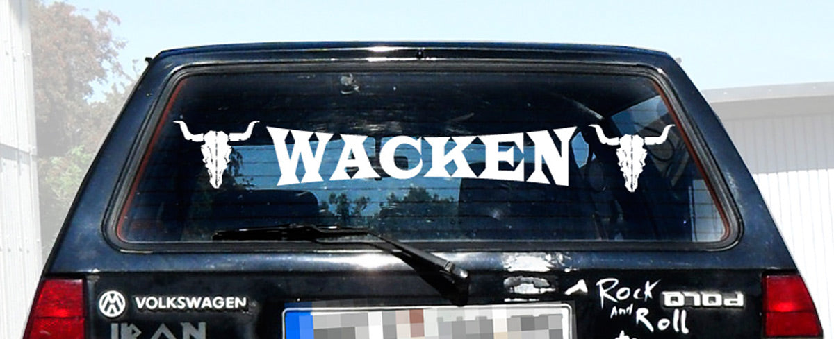 W:O:A - Heckscheibenaufkleber - Wacken - lang