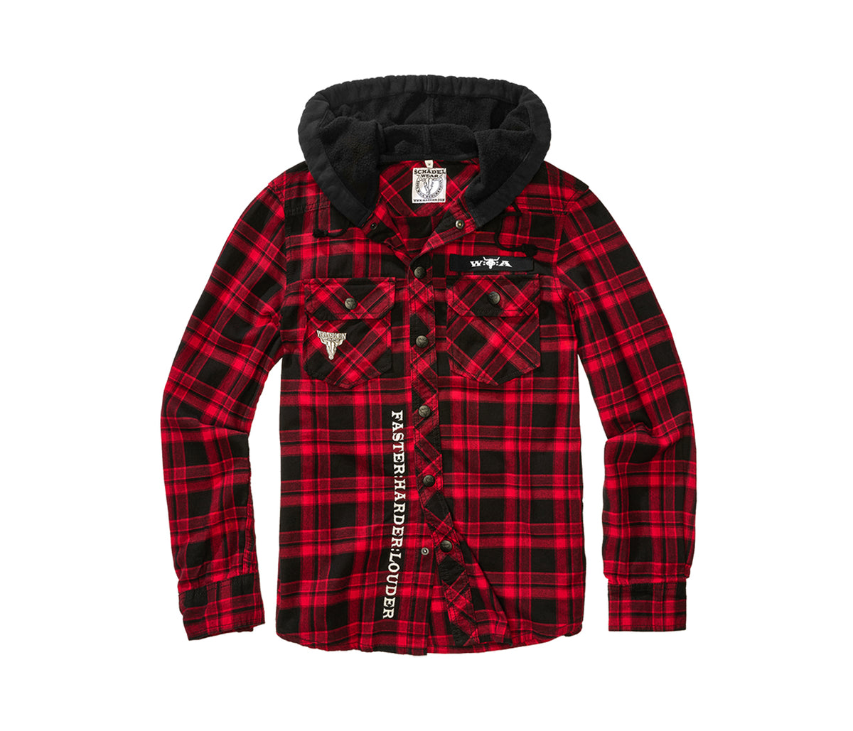 W:O:A - Checkshirt Hood red