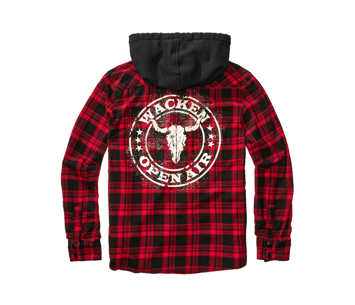 W:O:A - Checkshirt Hood red