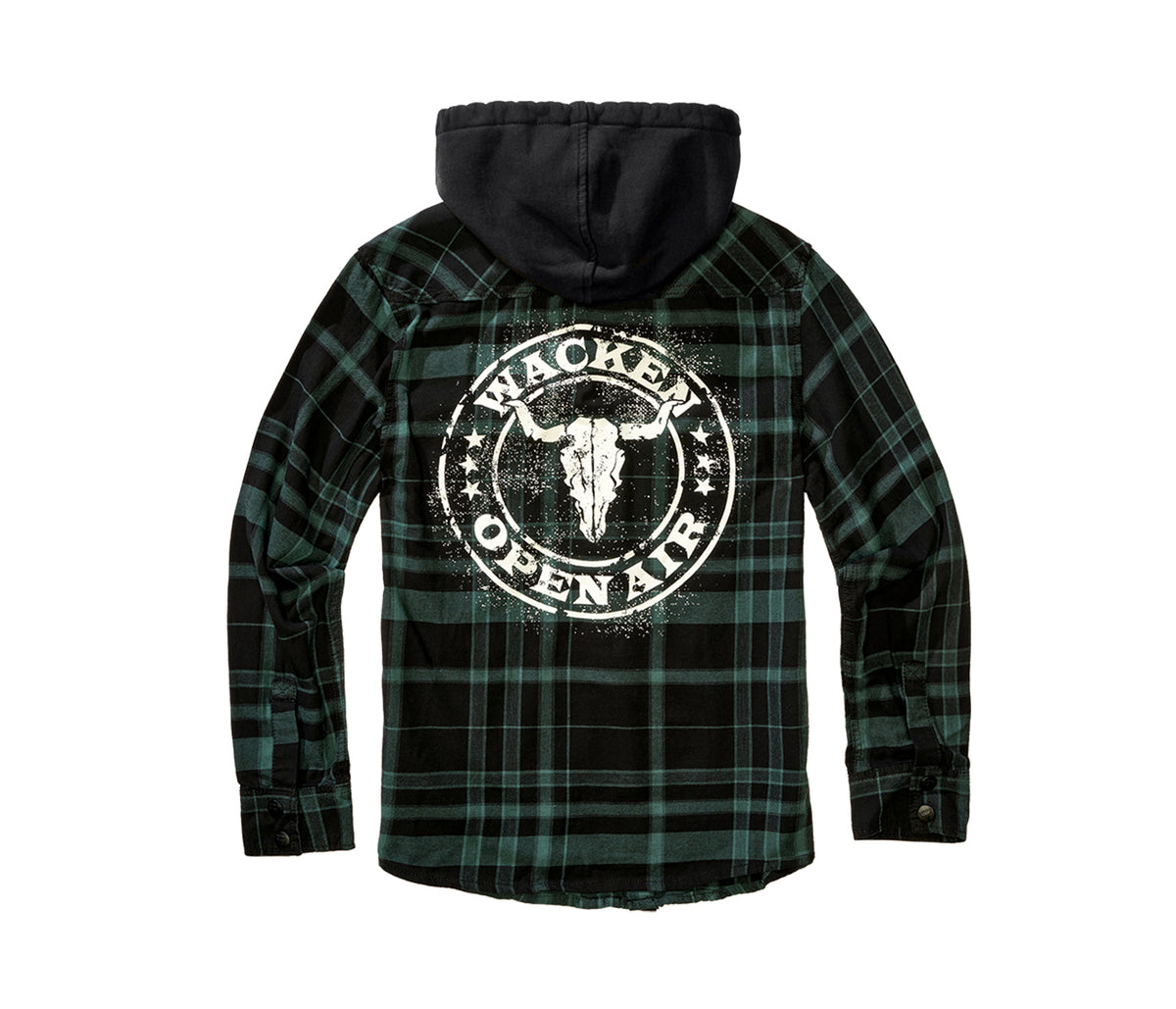 W:O:A - Checkshirt Hood petrol