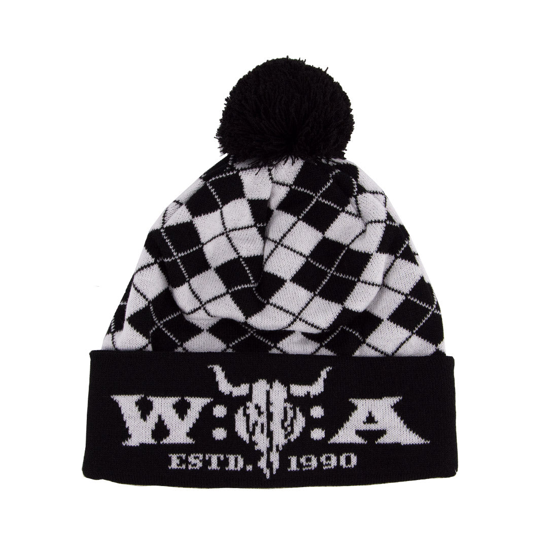 W:O:A - Bommelmütze - Karo weiß image