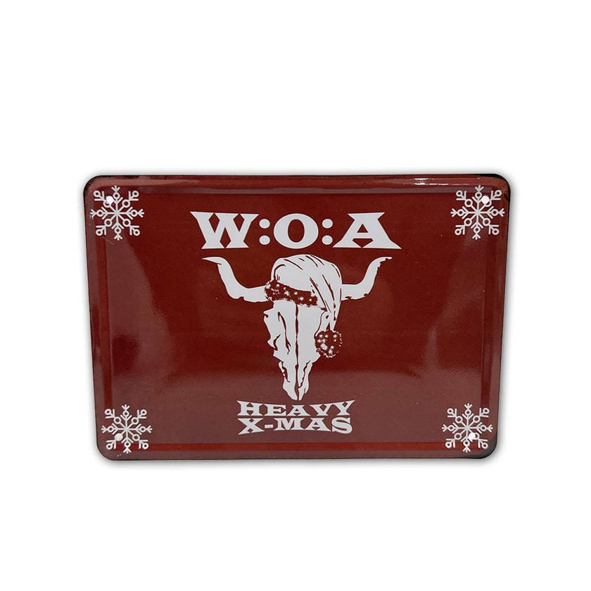 W:O:A - Metal postcard - Heavy X-Mas red
