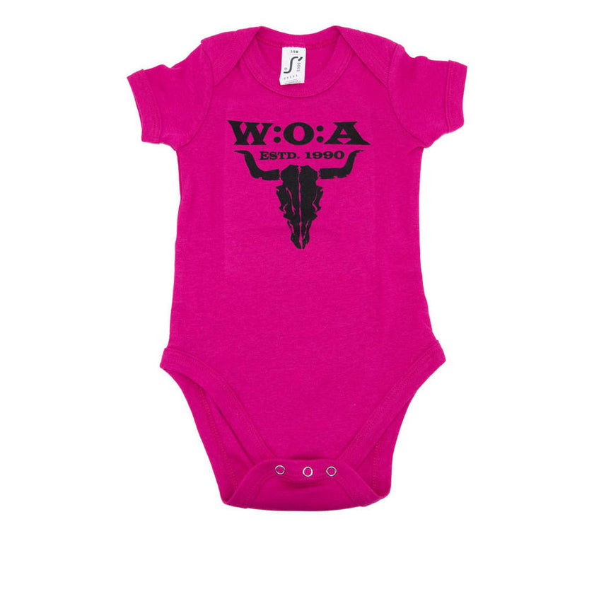 W:O:A - Baby Bodysuit - Logo - Fuchsia