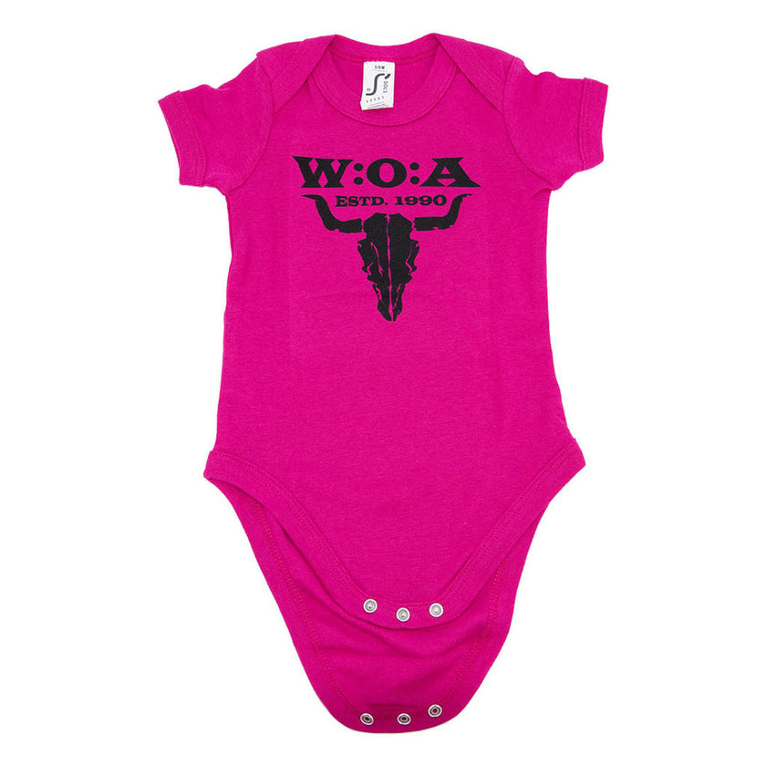 W:O:A - Baby Bodysuit - Logo - Fuchsia