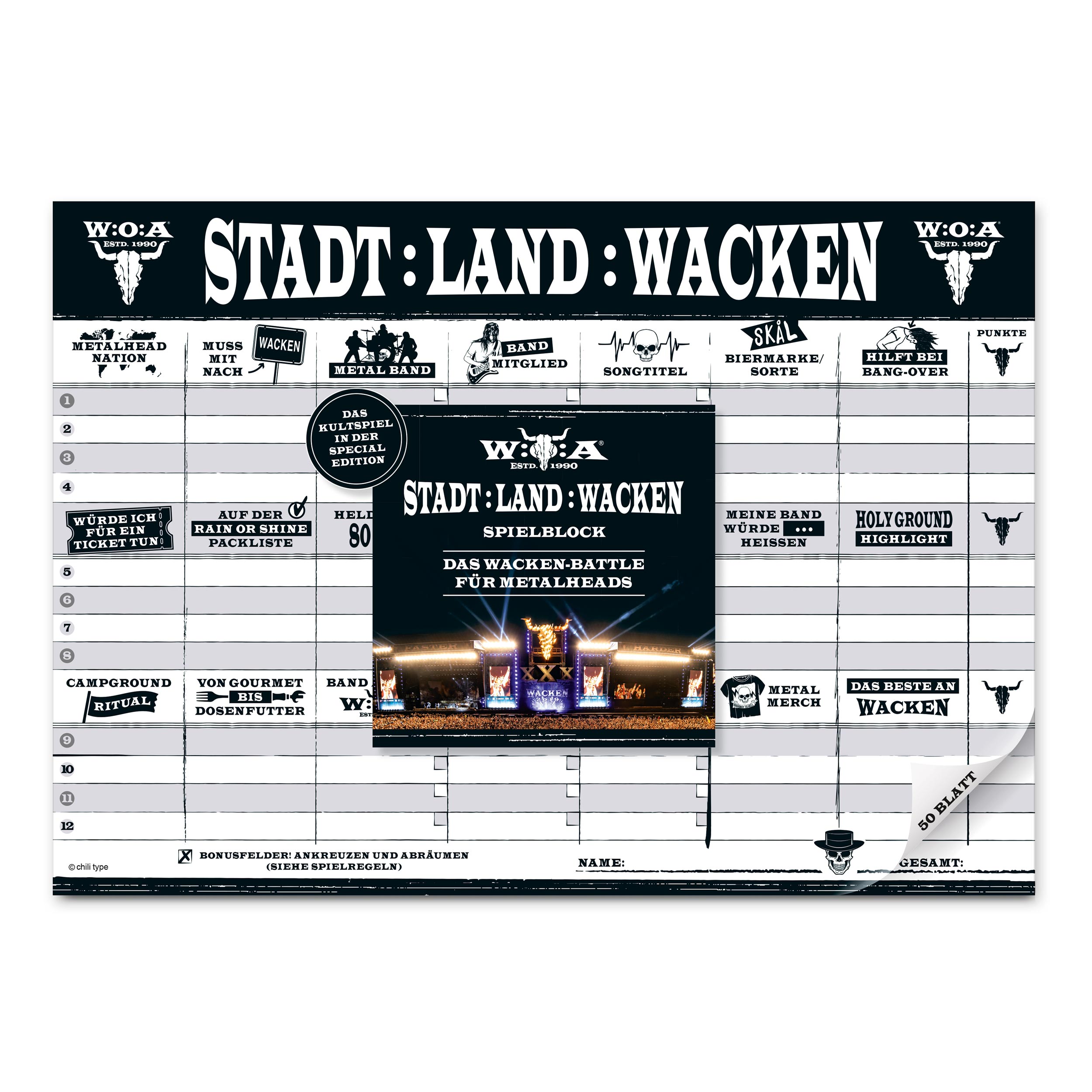 W:O:A - Stadt Land Wacken - Wissensspiel image