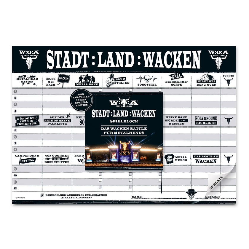W:O:A - Stadt Land Wacken - Wissensspiel