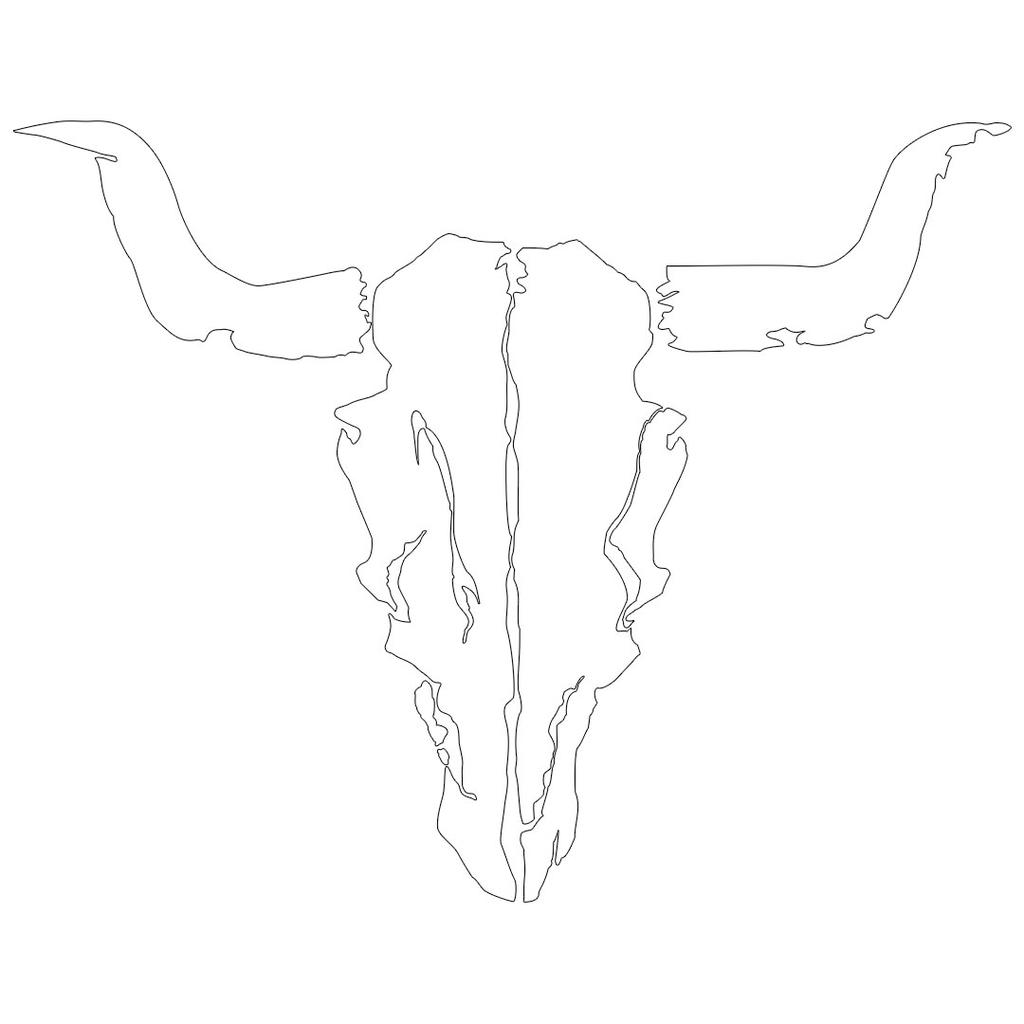 W:O:A - Outdoor Car Sticker - Bullhead - Big - White image