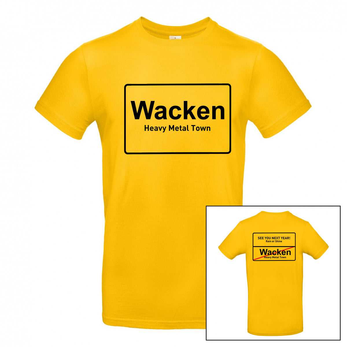 W:O:A - T-Shirt - Wacken Ortsschild Gelb
