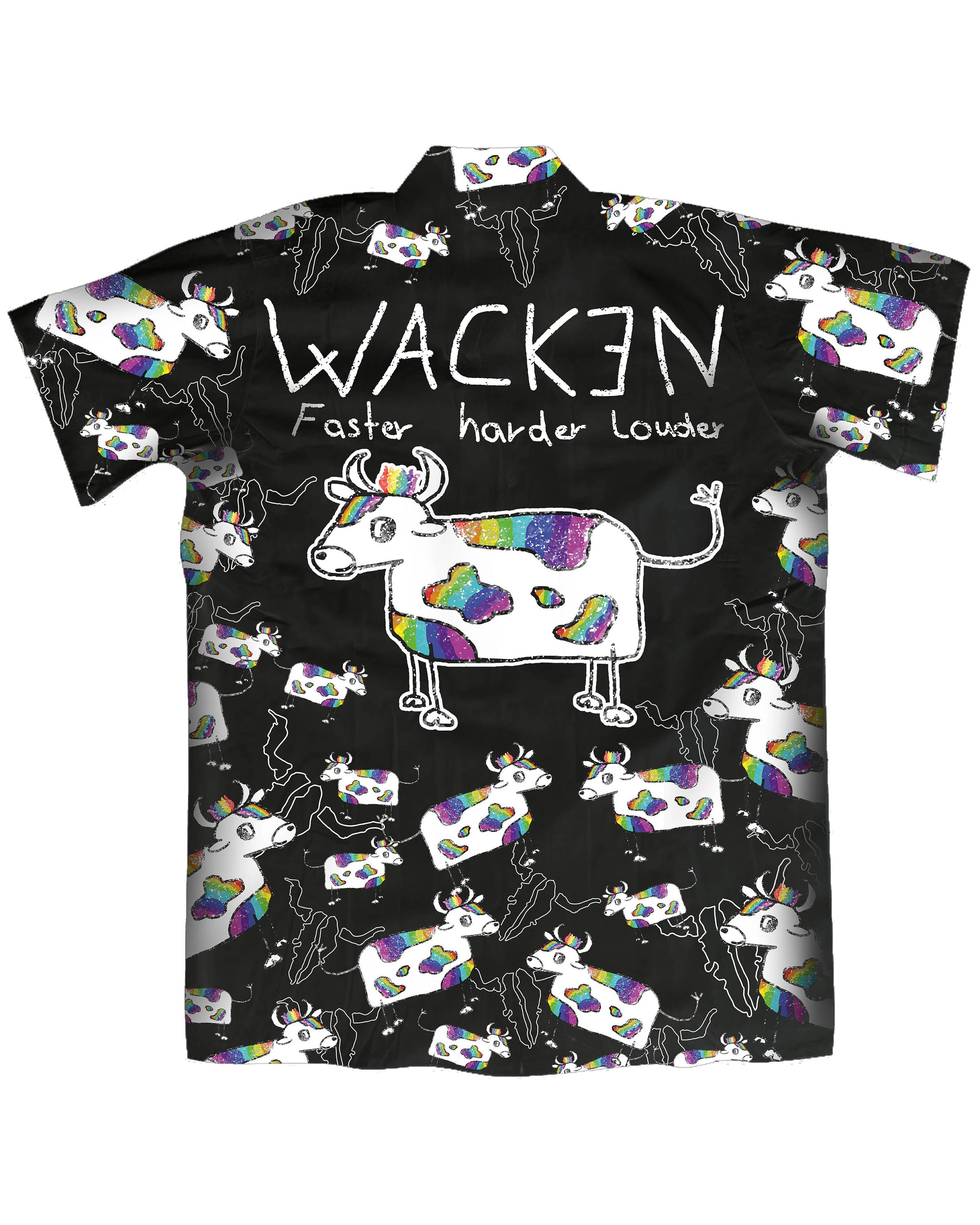 W:O:A - Hawaiian Shirt - Rainbow Cow image