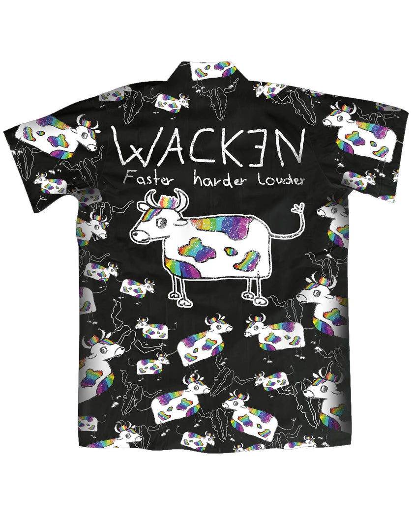 W:O:A - Hawaiian Shirt - Rainbow Cow
