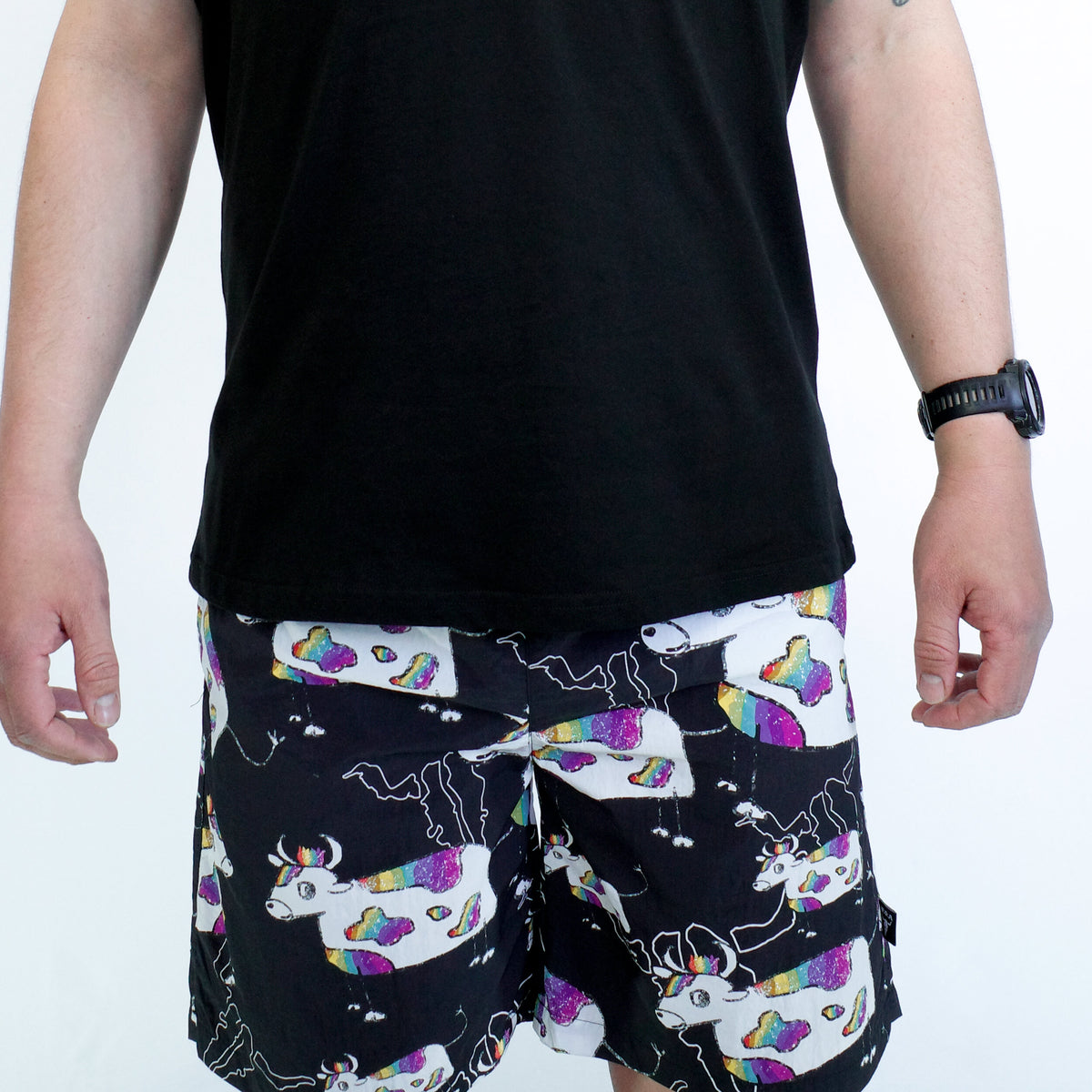 W:O:A - Swim Shorts - Rainbow Cow