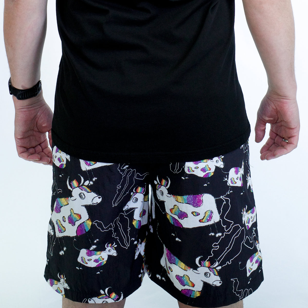 W:O:A - Swim Shorts - Rainbow Cow
