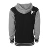 W:O:A - HoodZip - College schwarz/ grau