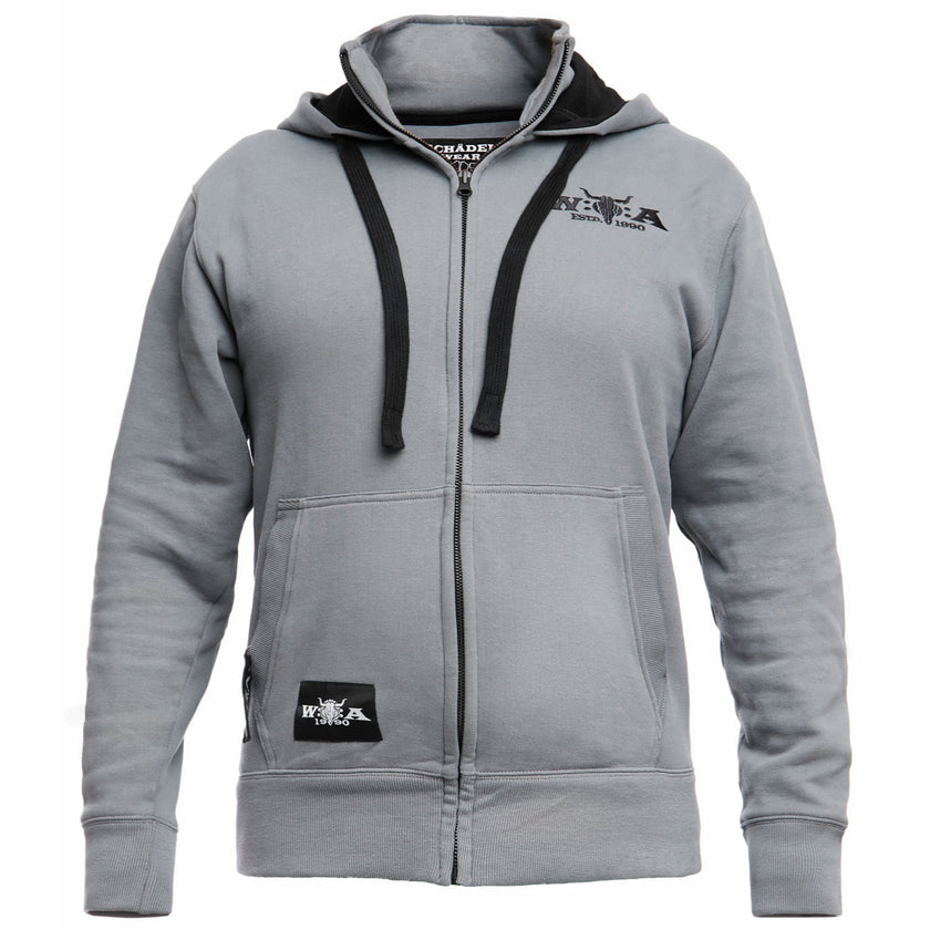 W:O:A - HoodZip - Sticklogo Grau