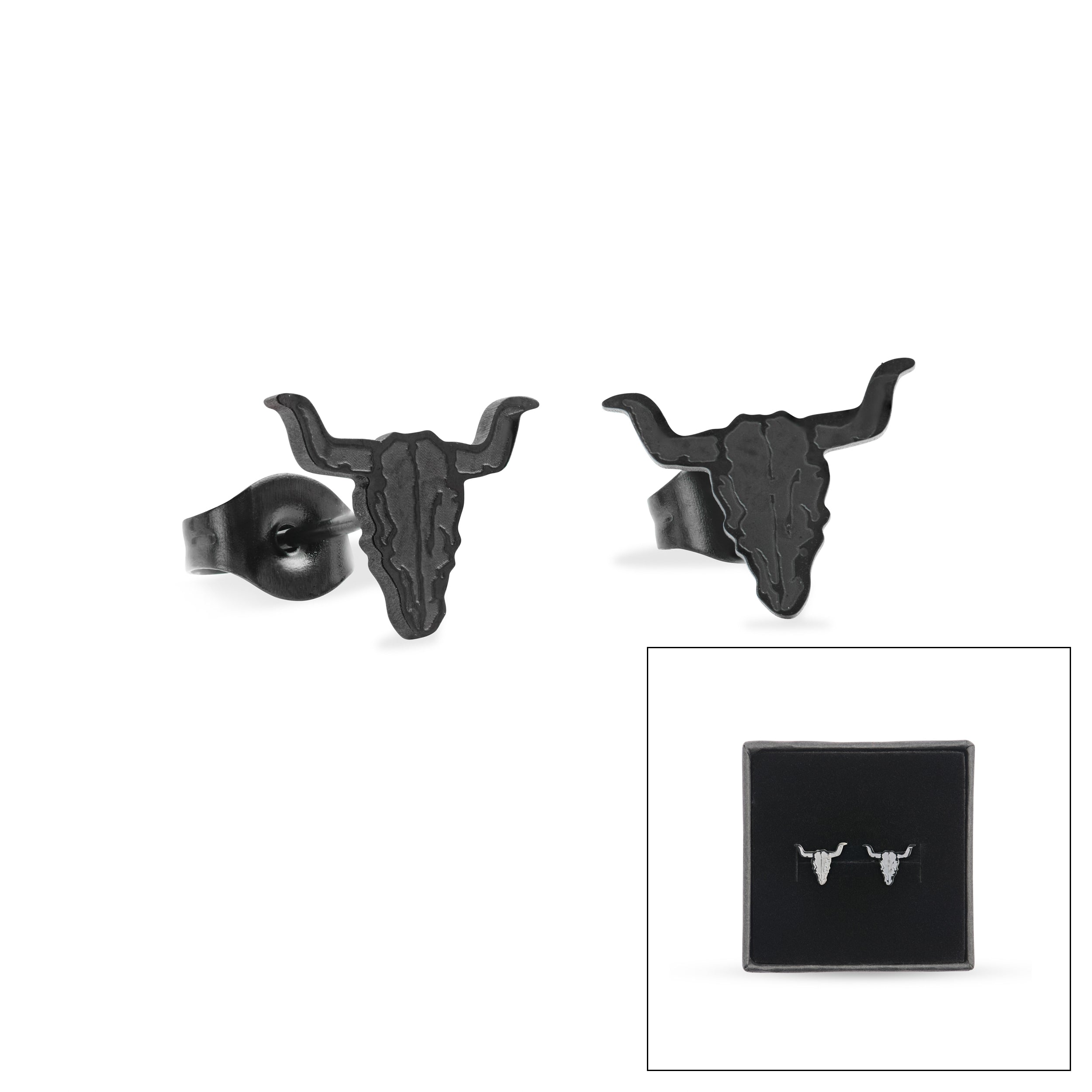 W:O:A - Ohrstecker 2er Set - Bullhead schwarz image