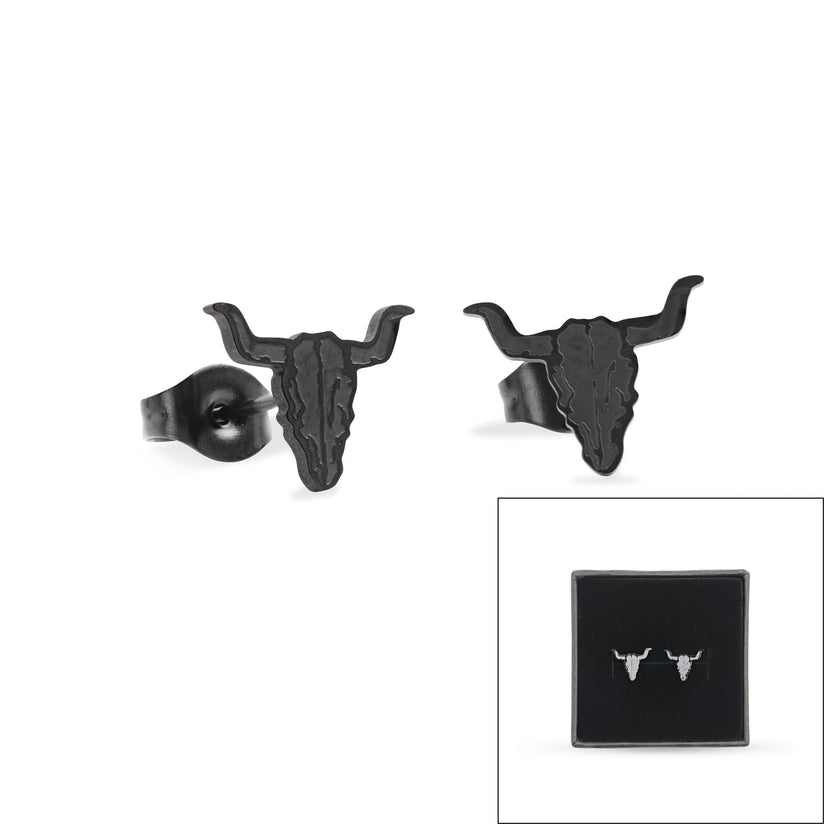 W:O:A - Stud earrings set of 2 - Bullhead black